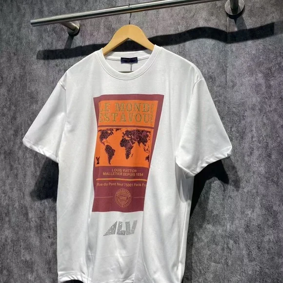 Louis Vuitton White and Brown World Map T-Shirt - Picture 6 of 7